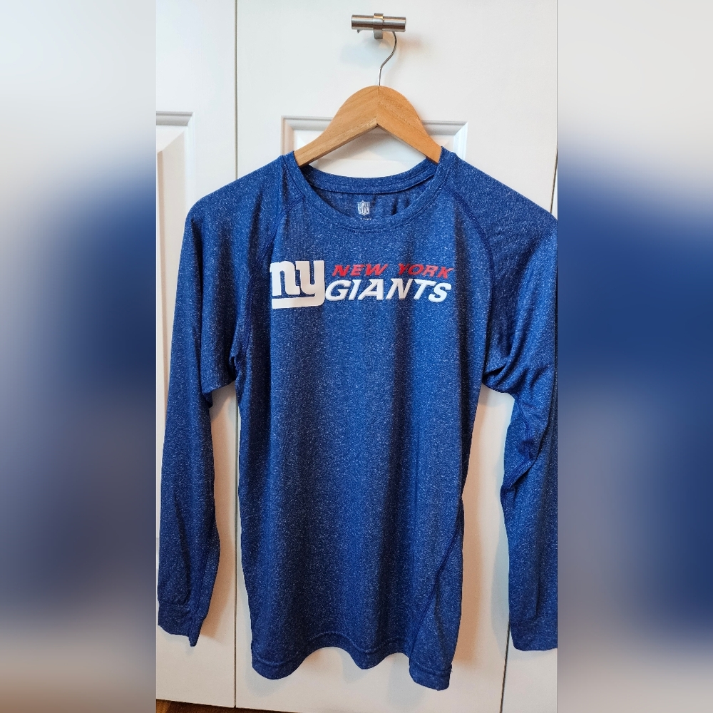 NFL Giants Blue Heathered Youth 14/16, Long Sleeve Tee